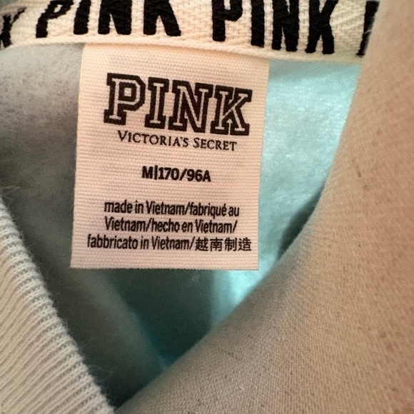 PINK Victoria's Secret Blue Crew Neck Long Sleeve Sweatshirt - Picture 3 of 6